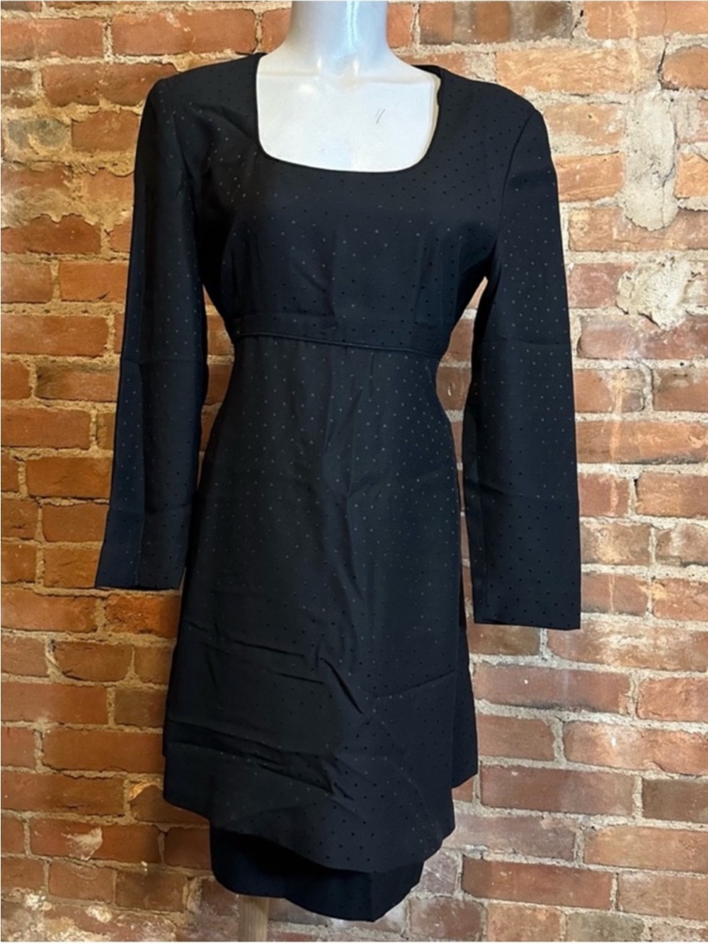 Vintage black polka dot layered dress Liz Claiborne Sz 10